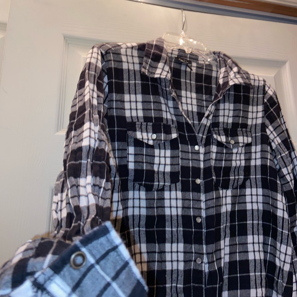Black & white checkered button down